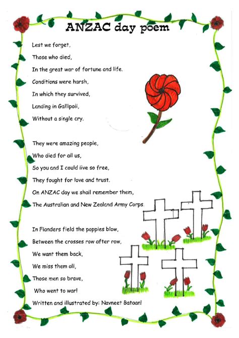 anzac day poem for kids